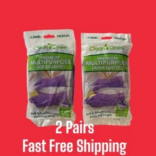 Clean Ones Premium Multipurpose Gloves 2 PAIRS Non Slip Grip MEDIUM SHIPS FAST