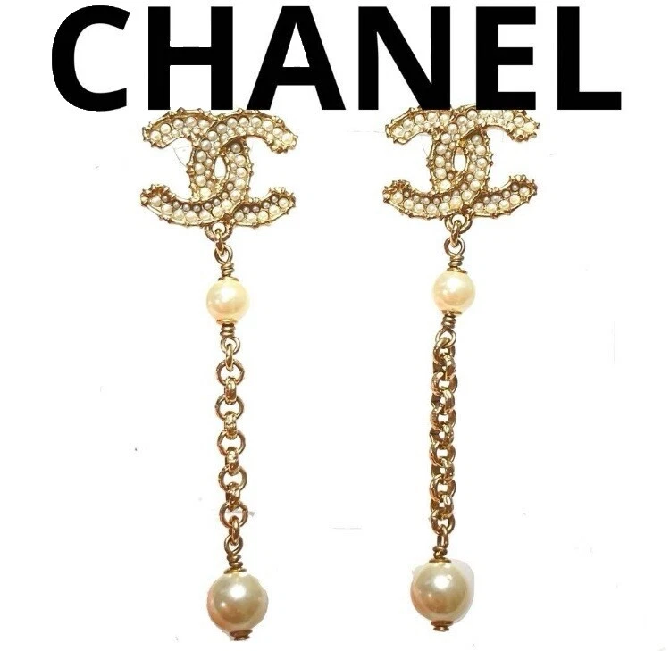 CHANEL Pearl Stud Fashion Earrings