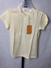 IZOD CoolFX Youth Girls Size Medium Yellow Stripe Shirt NEW