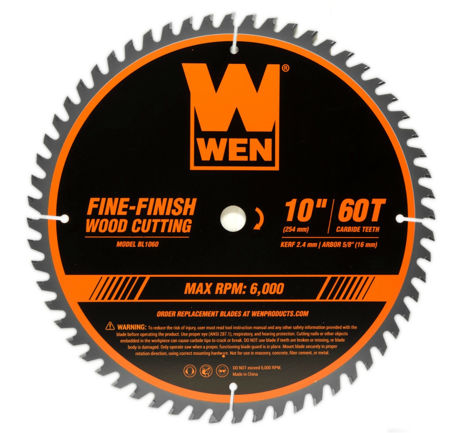 WEN BL1060 10-Inch 60-Tooth Fine-Finish Professional Woodwor