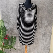 NWT Everly stretch Jersey Knit Dress women’s size M Striped cowl neck LS