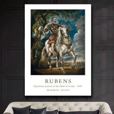 Rubens-Equestrian portrait of the Duke of Lerma-Wall Art Print EXTRA LARGE 66x44