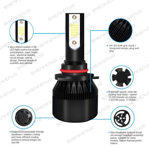 Pour DODGE Dart 2013 2014 2015 -4x LED Phare Hi/Lo faisceau + Kit Ampoules Brouillard Blanc - Photo 7/12