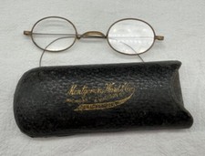 Vintage Wire Rim Eye Glasses and Montgomery Ward hard Case