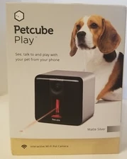 Petcube Play Indoor 1080p Wi-Fi Pet Camera with Built-In Laser Toy- Matte Silver
