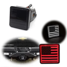 Smoked Red & White LED Custom Designed Hitch Cover LED Brake Light American Flag