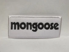 MONGOOSE  NEW EMBROIDERED COMPANY NAME PATCH TAG 1-1/2 X 3-1/2