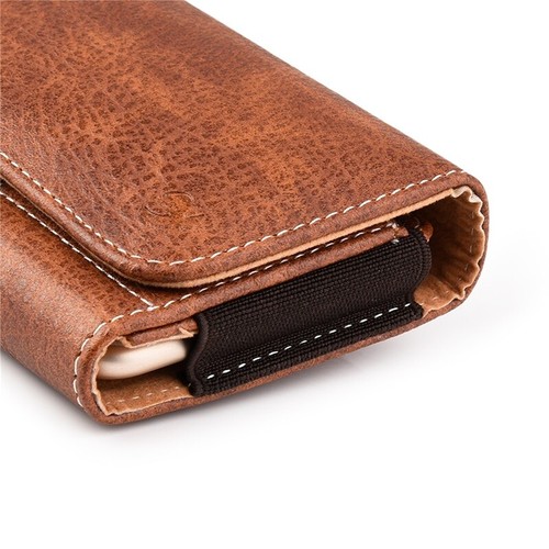 For LG G6 Horizontal Leather Belt Clip Holster Phone Pouch Case Cover-Brown - Picture 4 of 6