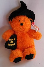 TY BEANIE BABY HALLOWEEN BEAR "TWITCHY" -w/TAG TRICK OR TREAT