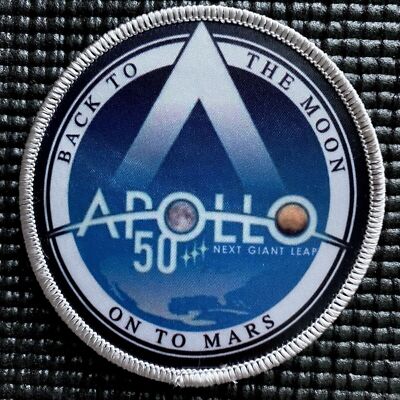 NASA APOLLO 50 - NEXT GIANT LEAP - ON TO MARS - AUTHENTIC SPACE PATCH - 3.5 