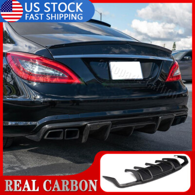 REAL CARBON Rear Bumper Diffuser Body Kit For Benz W218 CLS550 CLS63 2012-2014