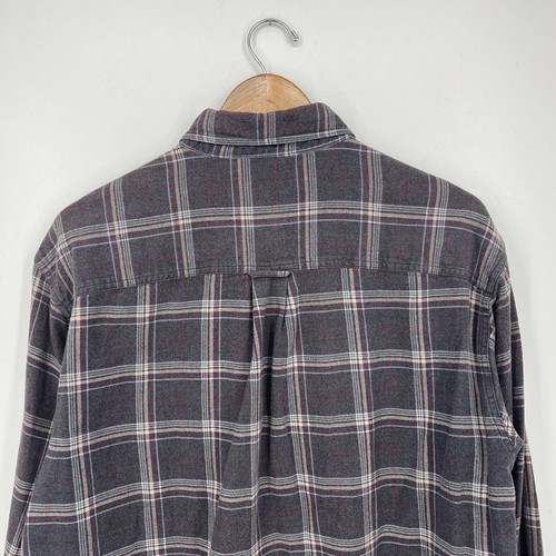 Woolrich Long Sleeve Button Shirt Men's Size L Gray Plaid Print Collared Cotton - Picture 7 of 8