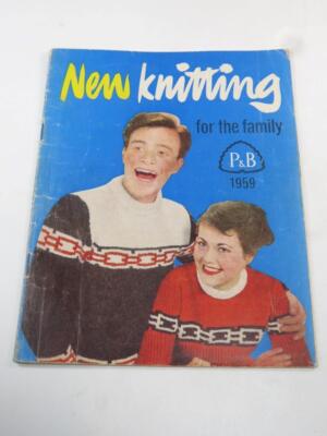 VINTAGE BOOKLET Neu Stricken für die Familie Patons & Baldwins 1959