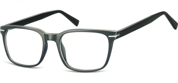 SUNOPTIC Top + Schwarze Kunststoff Brille + Eckig und Größer + incl Sehstärke + NEU