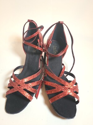 Very Fine Dance Shoes Classic (C5008 Mirage) Red Sparkle & Patent Women's Size 9