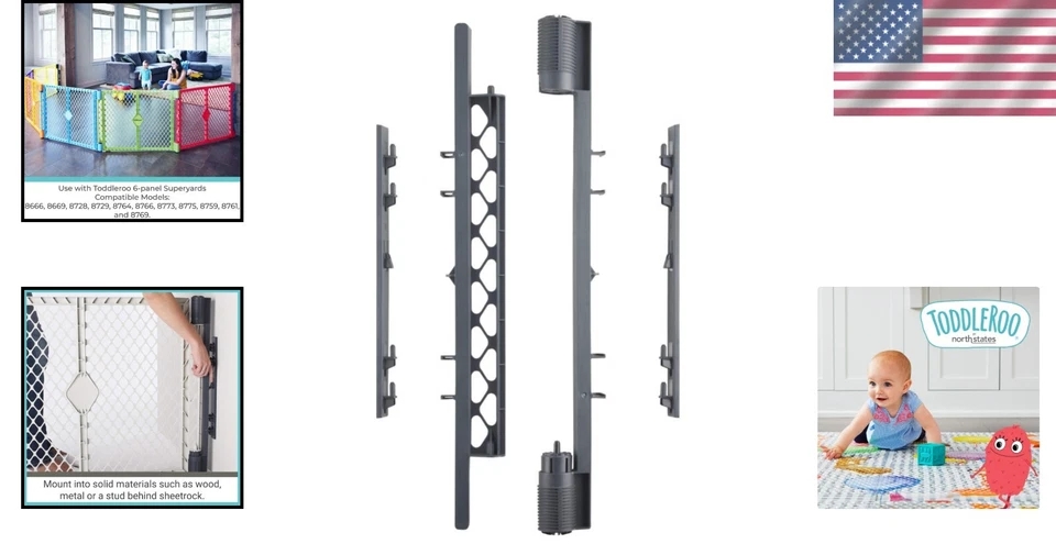 Versátil montaje en pared Superyard para áreas de juego seguras - se adapta a aberturas de hasta 16 pies Foto 2 de 4