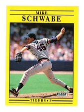 1991 Fleer #351 Mike Schwabe Detroit Tigers