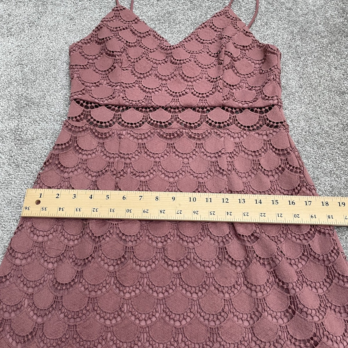 Aqua By Bloomingdale's Midi Lace Dress Womens Large Pink Sleeveless  Spaghetti | eBay