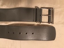 BANANA REPUBLIC Womens Italy Genuine Leather Gray Belt 35" Sz XS Mint