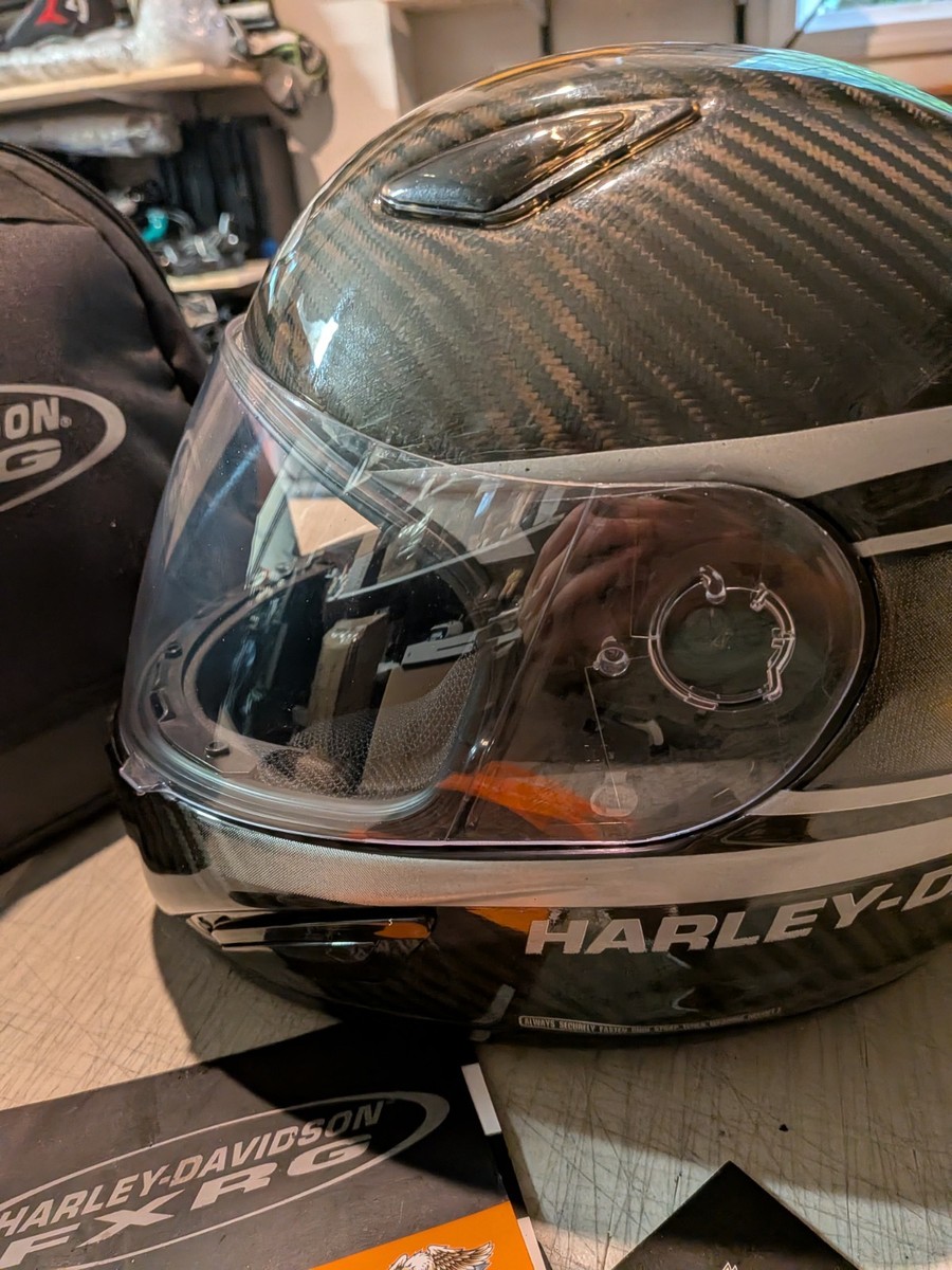 Harley Davidson FXRG Motorcycle Helmet * Large L * With Bag Black