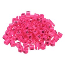 100 Pack Clothes Hanger Marker Number 48 Size Tag Fit 3mm Rod Rose Red