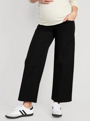 Old Navy Maternity Full-Panel Pixie Wide-Leg Pants Size S- Black- NWT
