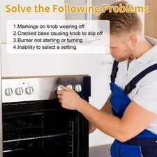 5 P Stainless Steel Look Control Knob Kits For GE Gas Range Stove WB03X24818  