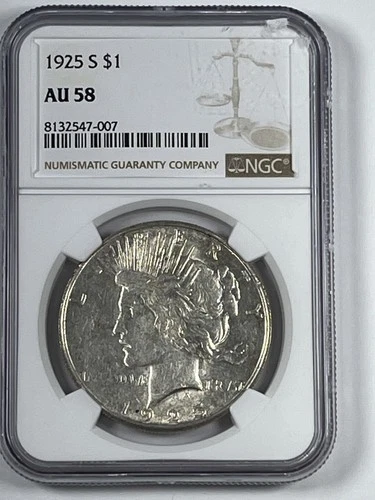 1925-S Peace Dollar : NGC AU58