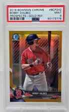 2018 Bowman Chrome Gold Refractor BOBBY DALBEC RC CARD /50 Pop 3 PSA 9 MINT
