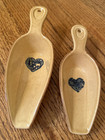 Pfaltzgraff America Set of 2 SCOOPS Large & Medium Heart Pattern Stoneware Vtg