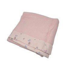 Vintage Quiltex Baby Blanket Pink With Deer Flowers NOS