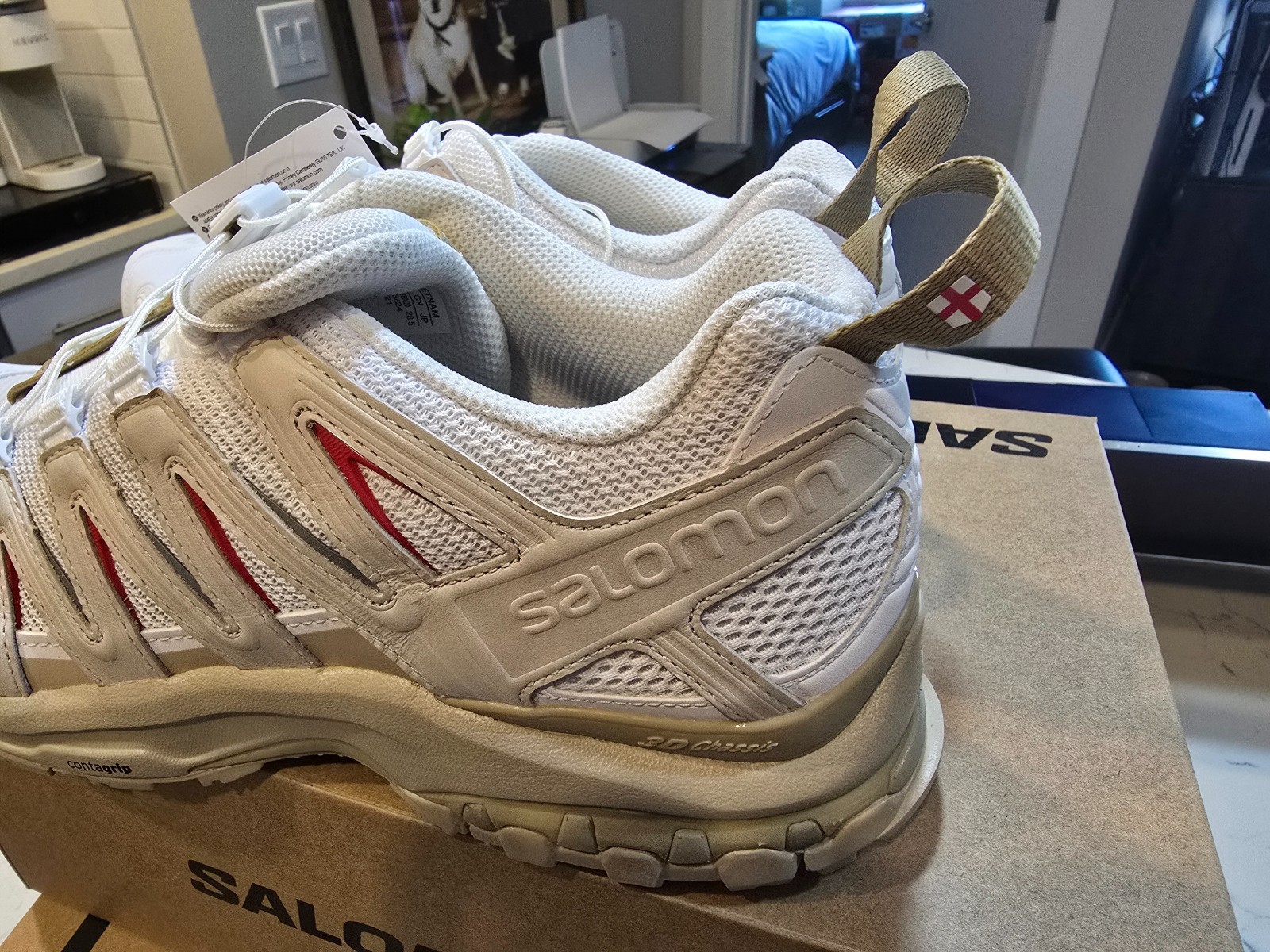 Salomon XA Pro 3D La Yaute bianco pepe rosso taglia 10 SNEAKERS TREKKING UOMO NUOVE