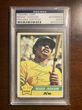 1976 Topps AUTO Reggie Jackson PSA DNA Authentic Signed Autograph Last A's Card
