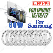 60W USB-C to USB-C Cable Fast Charger Lot PD Nylon Cord For iPhone 17 16 Samsung
