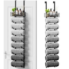Hanging Towel Racks for Bathroom - 9 Tier Over The Door  Wall 9-Tier Black