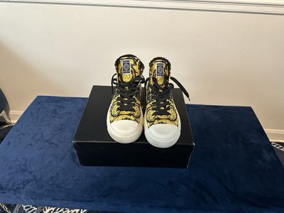 Versace Men s Black And Yellow High top Sneakers