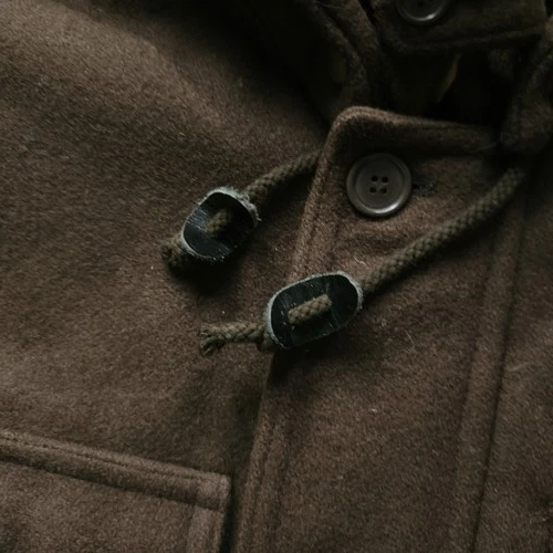 VTG DWW Made in Japan Thick Sturdy Melton Wool Hooded Utility Jacket Brown 38 S image 13