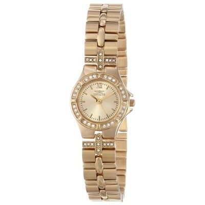 Invicta 0134 Lady's Wildflower Crystal Yellow Gold Steel Watch