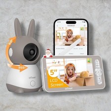 ieGeek Baby Monitor,2K Camera and Audio Video Monitor 5" Screen Night Vision