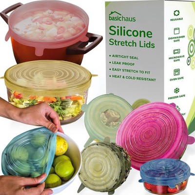 Reusable Silicone Stretch Lids for Food Storage in Fridge - Multicolor