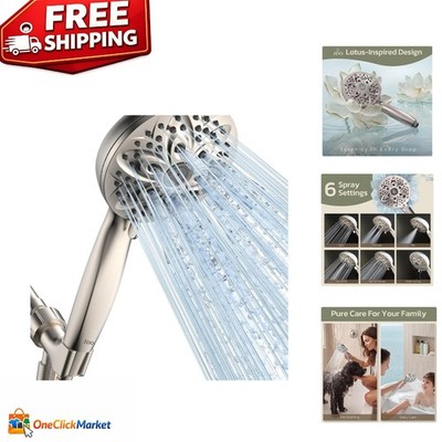 Shower Head with Handheld, High Pressure Handheld Shower Head 6 Settings, Det...