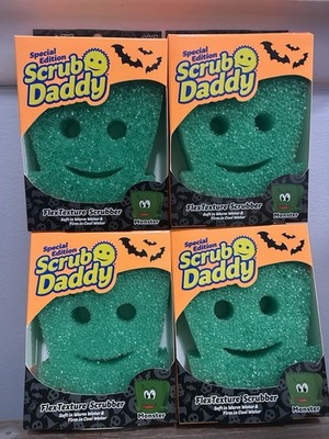 (4) Scrub Daddy Halloween Edition Green Monster FlexTexture Scrubber
