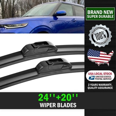 Longer-Lasting Front Wiper Blades 24''&20'' L&R Replace for Chevrolet Toyota Kia