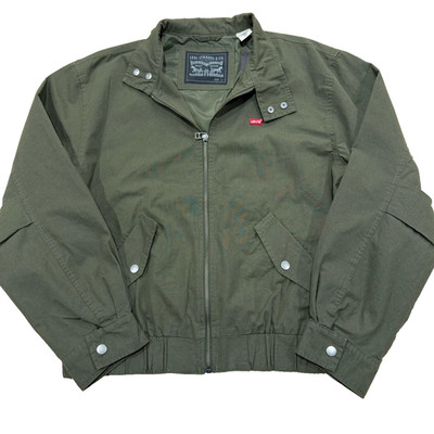 Levis Mens Harrington Bomber Jacket Olive Green Cotton Canvas A6864-0005 Medium