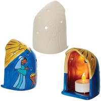 Teelichthalter 2Er-Set Keramik Krippe Weihnachtsdeko Baker Ross 10 Cm