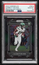 2022 Panini Chronicles Prizm Black Green 14/49 Garrett Wilson PSA 10 GEM MT v1x