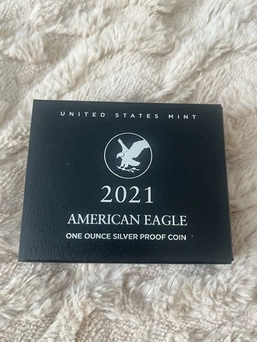 2021-W American Silver Eagle Proof Type 2 Dollar $1 Box COA US Mint 21EAN
