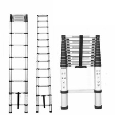 Aluminum Extension Telescoping Heavy Duty Lightweight Step Ladder 330lbs 10.5FT