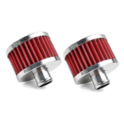  23mm Car Air Filter Universal Cold Air Intake Filter High Flow Vent Red- 2 Pcs