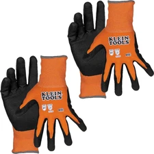 60580 Work Gloves, Knit Dipped Cut Resistant ANSI A1 Nitrile Coated Gloves, Nylo